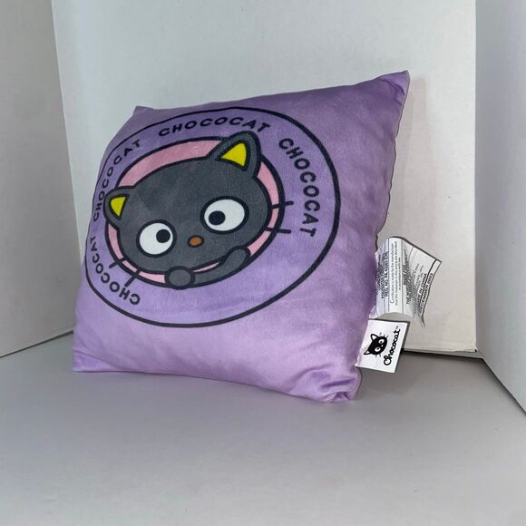 Sanrio ChocoCat Pillow. 13in x 13in Purple Hello Kitty - Picture 3 of 7